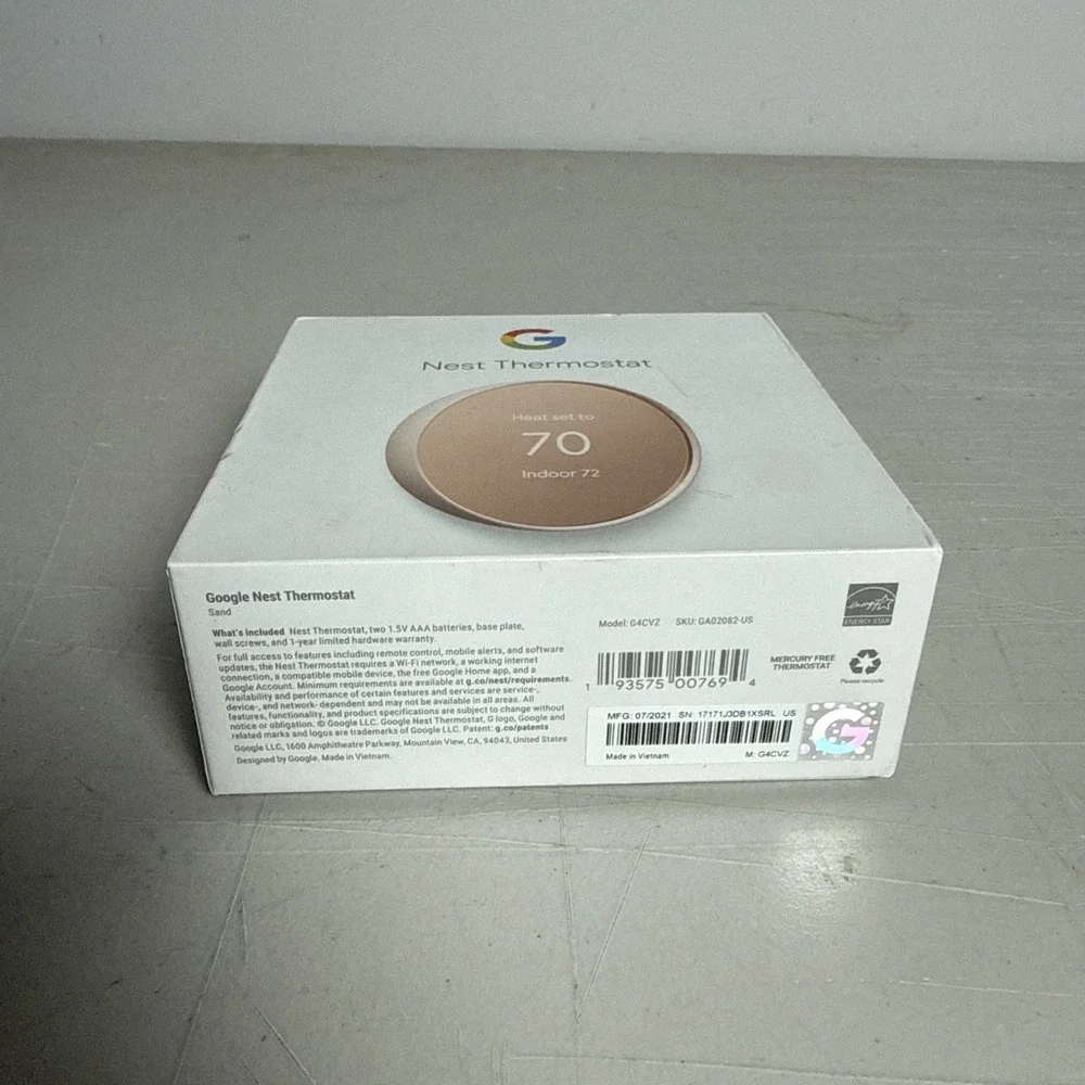 Google Nest Smart Thermostat, Sand - GA02082-US